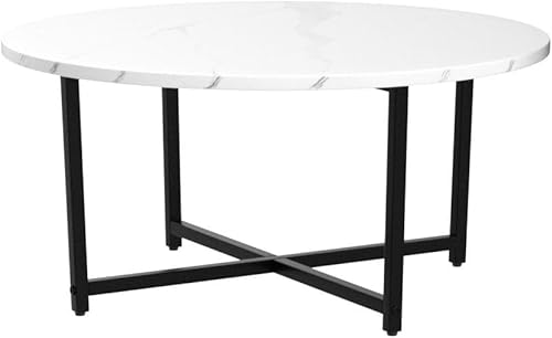Miniatura 4 de Mesa de centro redonda moderna, mesa de café, mesa de té para sala de estar, escritorio de oficina, balcón, escritorio de madera y patas de metal,