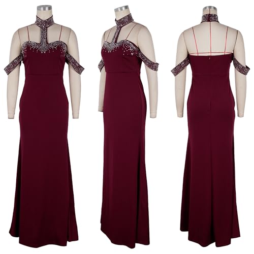 Image of Nagfar Women Rhinestone Sequin Birthday Party Sexy New Year Formal Dress