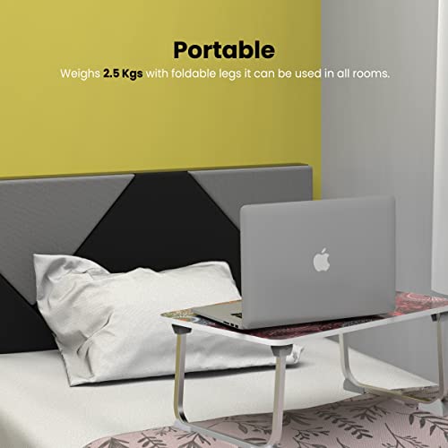 Image of Portronics My Buddy J Portable /Foldable Laptop Table with Laminated MDF Board, Aluminium Legs, Anti-Skid Grip, Supports Upto 17 inch Laptop(Red)