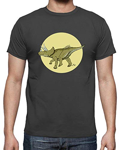 Latostadora - Camiseta Triceratops Hombre Gris ratón