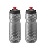 Polar Bottle Breakaway Insulated Bike Water Bottle 2-Pack - BPA Free, Cycling & Sports Squeeze Bottle (Bolt Charcoal 20 oz)