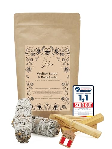2 x Weißer Salbei Bündel & 4 x Palo Santo Sticks Räucher-Set