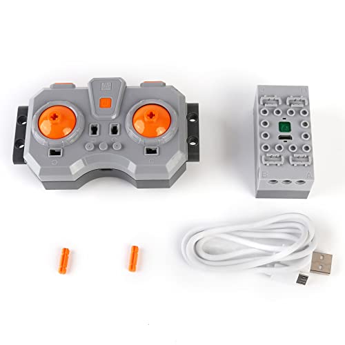 Mould King 4.0 Powered Module, inklusive wiederaufladbarer Fernbedienung und Batteriebox, 4 Power Output Port Upgrade Zubehör (APP-Steuerung/programmierbar), kompatibel mit -Technik Gouverneur Cover