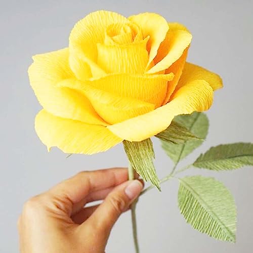 Humyeam CREPE PAPER FLOWER DIY KITS 7 Rolls Rainbow Bright Colors Crepe Paper 2 Rolls Green Floral Tape And 50 Green Floral Iron Wire thumb #2