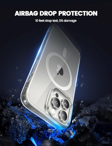 Amozo for iPhone 15 Pro Max Back Case Cover | Ultra Hybrid Mag-Safe Camera and Drop Protection Back Case Cover for iPhone 15 Pro Max - (Polycarbonate|Clear) 5