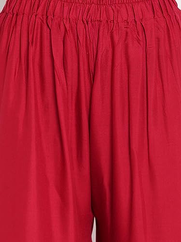 Image of Go Gazab - Stylish Women's Palazzo: Trendy Rayon Solid Color Ethnic Wear Palazzo