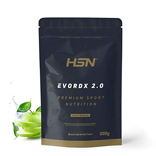 HSN Evordx 2.0 Potente antes del entrenamiento Sabor Manzana 500 gr = 24 Chupitos por Envase 100 % vegano antes del trabajo sin azúcar con 300 mg de cafeína, aminoácidos, creatina Creapure, óxido nítrico