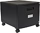 Storex 61264A01C Aktenschrank mit 1 Schubladen, aus Stahl, mit Schloss und Schlüssel, 37 x 32 x 46 cm, Schwarz