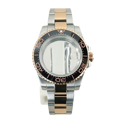 1 szt. 20 barów wodoodporna koperta zegarka nurkowego SUB GMT 40 mm w kolorze srebra, różowe złoto, do mechanizmu Miyota 8215, tarcza 28,5(Silver Rose Gold9)