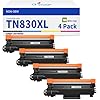 TN830XL TN830 TN-830 Cartucho de tóner compatible con Brother TN830 XL/V/R TN 830 XL TN-830XL 830 Uso de tóner con impresora HL-L2460DW DCP-L2640DW MFC-L2820DW HL-L2405W HL-L2400D (4 negro)