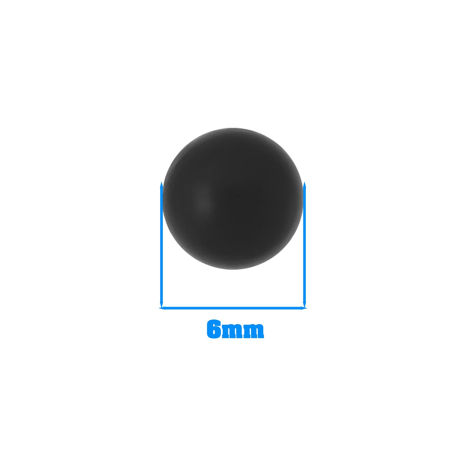 SG Store 5Pcs Solid Rubber Ball 6mm Black Round Solid Rubber Ball Pressure Release Rubber Balls Sealing Rubber Ball for Home and Industrial Use - Image 4