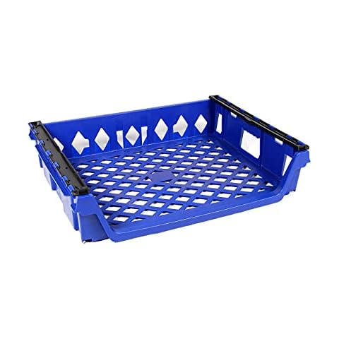 Fuzzy Brands Drying Rack for 12 loaf Bread Stackable Single Trays, Polypropylene (PP) Material, Food Approved Cooling Boxes (Blue) Cover