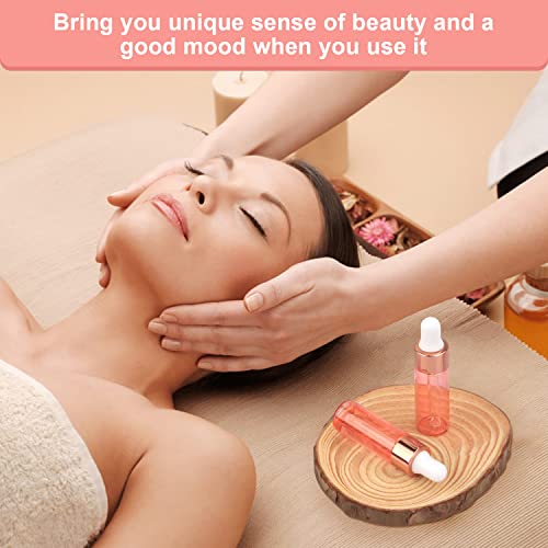 Wresty 15 Pcs Pink Glass Dropper Bottle Essential Oil Dropper Bottles Mini Glass Vials Cosmetic Liquid Container Perfume Aromatherapy Sample Bottles With Glass Eye Dropper  thumb #3