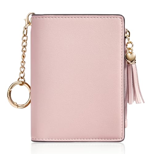 Image of Gostwo Small Wallets for Women, Stylish Womens Wallet with ID Window, Zippered Coin Pocket and Tassel. Cute RFID Wallet for Women, ideal for Teen Girls, Commuters, and Women for Daily Use