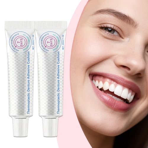 2Pcs Thermoplastic Denture Adhesive Denture Adhesive Cushion Grip Strong Hold Cream For Daily Women Men Adults