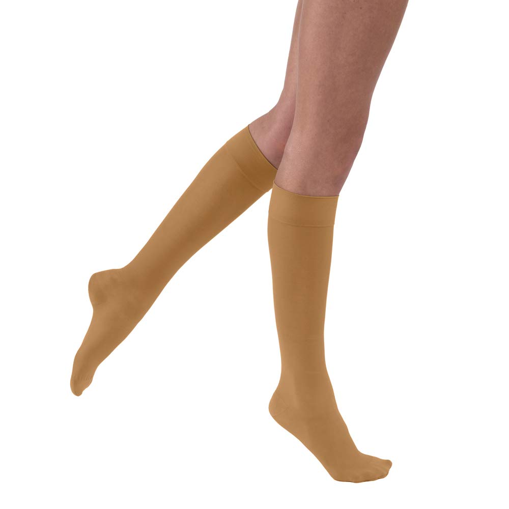 jobst ultrasheer 20-30 knee high closed toe womens stockings suntan medium