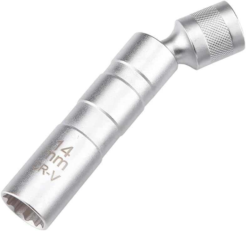 JNNJ Magnetic Spark Plug Socket, Thin Walled Swivel Socket Removal Tool, Universal Standard Spark Plug Socket Set with Magnetic Design, 360° Degree Swivel, Car Accessories for Most Vehicles(14mm)