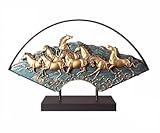 Photo Gallery nhdvdvav statua di otto cavalli a forma di ventaglio in stile cinese, scultura in resina di statua di cavallo feng shui, ornamento di statuetta artistica di cavallo per scrivania da ufficio Photo Gallery nhdvdvav statua di otto cavalli a forma di ventaglio in stile cinese, scultura in resina di statua di cavallo feng shui, ornamento di statuetta artistica di cavallo per scrivania da ufficio