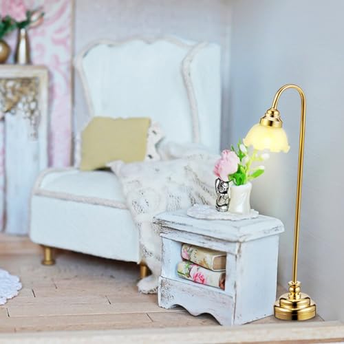 TOYANDONA 2pcs Miniature Dollhouse Lamp, 1/12 Scale Dollhouse Floor Lamp LED Miniature Lights Battery Operated for Doll House Decoration Accessories by TOYANDONA - Image 8