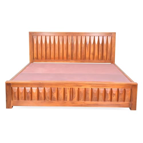 Image of Royaloak Charger Teak Wooden King Size Bed | Strong Base | Durable & Long Lasting | Solid Wood | Unique Style