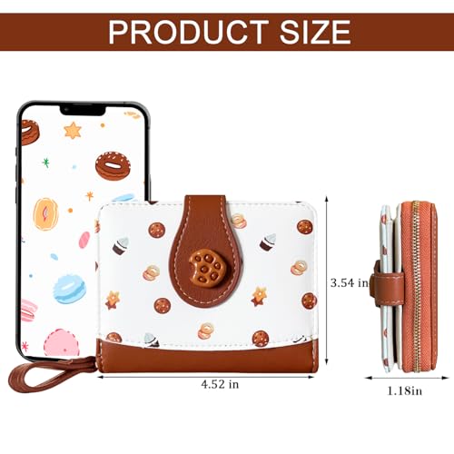 Image of Sunwel Fashion Girls Cutest Prints Wallet Card Slots Small Wallet with Zipper Coin Pouch Wallet for Women