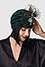 BABEYOND Gatsby Turban Hat Vintage 1920s Head Wrap Knit Pleated Turban 20s Cap (Dark Green)