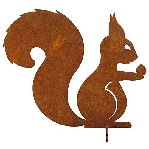 ALEMIN Sitzendes Eichhörnchen Rost Deko, Gartendeko Rost Eichhörnchen Baumstecker Gartenstecker Edelrost Eichhörnchen mit Schraube ALEMIN Sitzendes Eichhörnchen Rost Deko, Gartendeko Rost Eichhörnchen Baumstecker Gartenstecker Edelrost Eichhörnchen mit Schraube