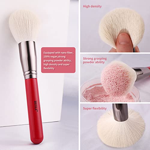 Beili Makeup Brushes 30Pcs Professional Makeup Brush Set Natural Goat Hair Premium Synthetic Kabuki Foundation Blending Brush Face Powder Liquid Cream Blush Concealer Eyeshadow Make Up Brush Set(Red) #TOP3