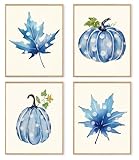 dzxnouart Juego de 4 calabazas rústicas de otoño, sin marco (20 x 25 cm)