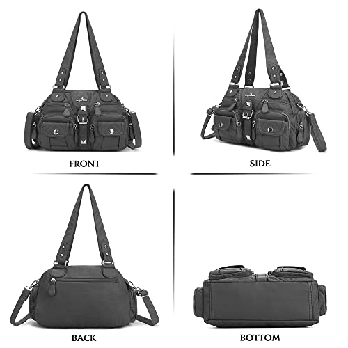 Image of Angel Kiss Hobo Crossbody Purses for Women Shoulder Bag Multipocket Soft Hobo Purses Removable Strap Leather Handbags