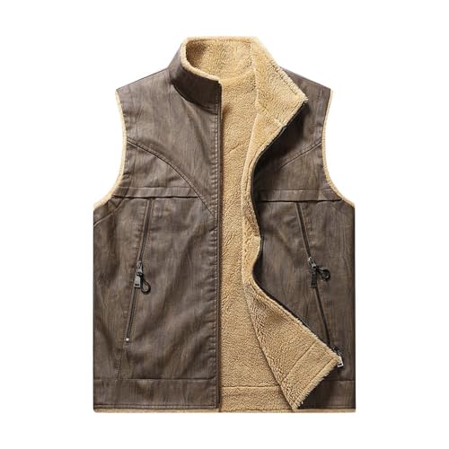 WWricotta Mens Full Sheepskin Leather Gilet/Body Warmer. Sizes 38" - 48"