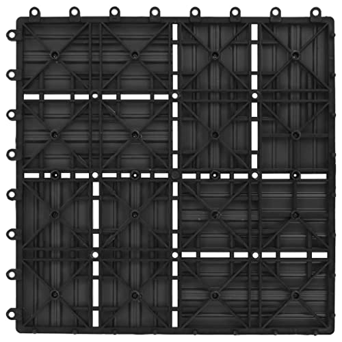 Lechnical WPC Plafondtegels, 11 stuks, 30 x 30 cm, 1 m², zwart, A, tegels voor plafond, WPC-tuintegels, tegels voor buiten, tegels - Image 5