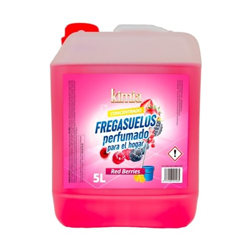 KIMIA - Fregasuelos Red Berries 5L | Fregasuelos Perfumado para Hogar | Limpiador de Suelo | Limpieza Profunda | Aroma a Frutos Rojos | Fragancia Concentrada y Duradera | Para Todo Tipo de Superficies