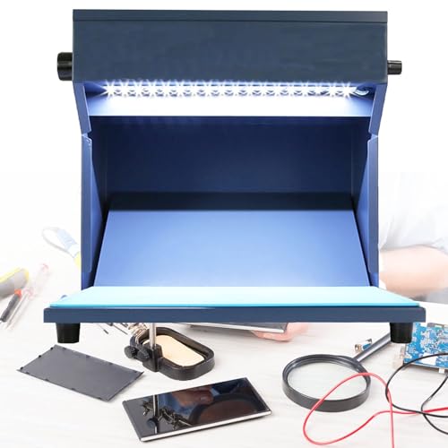 Mesa de trabajo portátil para reparación de LCD, ajuste de flujo de aire de 2 modos con ventiladores, ideal para reparación y mantenimiento de dispositivos electrónicos