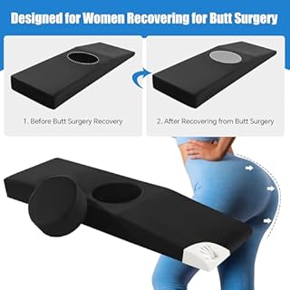 HOMBYS BBL Bed After Surgery for Sleeping with Hole,High Density Foam BBL Mattress with Hole,Brazilian Butt Lift Recovery Pillow After Surgery with Removable Cover (67x22x6.3in)