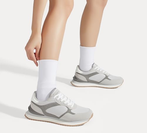Image of LUCKY STEP Women's Platform Fashion Sneakers Suede Colorful Colorblock Stylish Retro Casual Neutral Tennis Running Footwear Walking Shoes