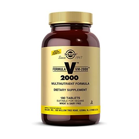 Solgar Formula VM-2000 Tablets - 180 tablets - Multivitamin and Mineral Formula for Daily Vitality - With Vitamins A, C & E - Fights Stress and Fatigue - Vegan Cover