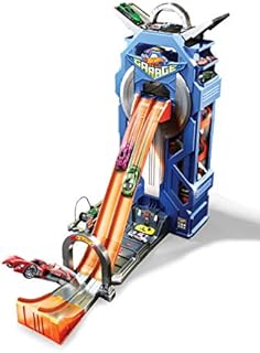 Hot Wheels MEGA Garage Play Set, Vertical Parking Tower for 35+ Hot Wheels Cars, 2-Lane Drop Track, Fueling Station, Connects to Other Hot Wheels Sets, GWT34 - Amazon Exclusive