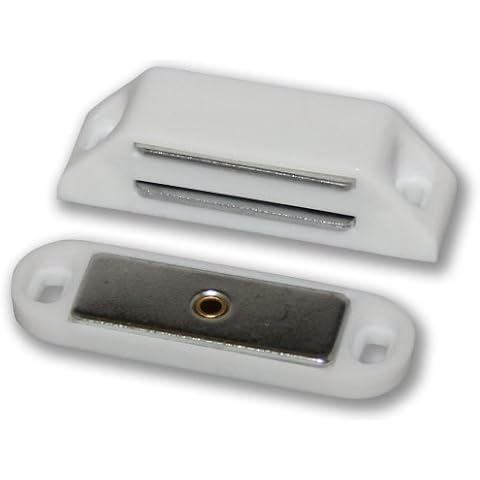 Heavy Duty White Magnetic Catch Large- Holds Up to 8kg (Pack of 1) Cover