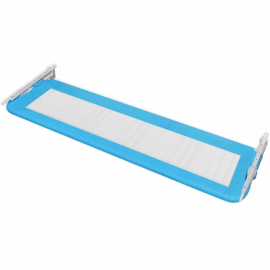 Kleinkind Bettschutzgitter 2 Stück Blau 150 x 42 cm klappbar höhenverstellbar atmungsaktiv sicherer Rausfallschutz für Kinderbett Elternbett Familienbett Reisebett geeignet