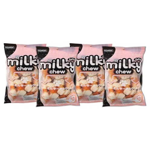Image of Milky Chew Chicken & Milk Dog Treats Bone Style Nutrient Rich Snacks for Training & Rewards, Healthy Chew Treats for All Dog Breeds, Pack of 4