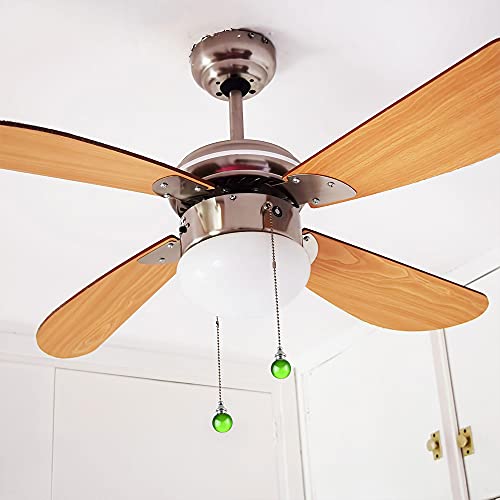 Image of uxcell Ceiling Fan Pull Chain, 20 Inch Fan Pull Chain Ornament Extension Lighting Accessories, 30mm Crystal Ball Pendant, Green 2Pcs