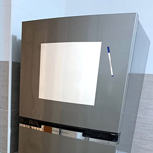Image of WallDesign Vinyl Magnetic White Board Planner Sheet (30X30Cm, Square) with Marker Pen - Dry Erase Flexible Writing Film for Kitchen Fridge /Office Godrej /Metal Wardrobe