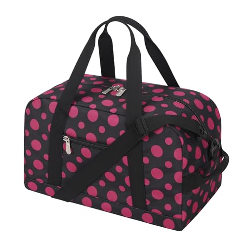 APENZE 14in Small Gym Bag – Lightweight Pink Polka Dot