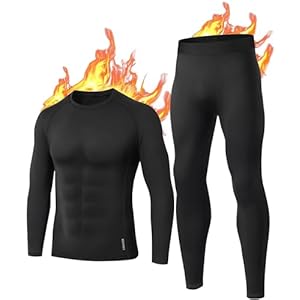 BENNIES Thermal Underwear Mens Set Mens Thermals Top and Bottoms Long Sleeve Tops Long Johns Thermal Base Layer Mens Thermals Men’s Thermal Underwear for Winter Ski Sports
