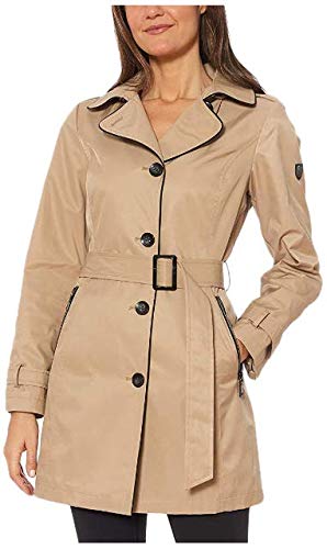 Vince Camuto Women's Belted Trench with Hood, Khaki, M