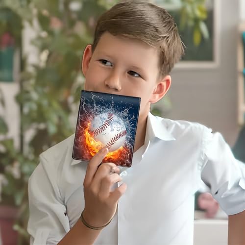 Boys Wallet for Teens, Cool Kids Wallet for Boys Ages 8-10 9-12 11-15, Funny Baseball Leather Bifold Rfid Blocking, Coin Pocket Id Window for Teen Men Youth Guys Birthday Christmas Gifts - Image 3