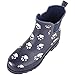 Absolute Footwear Bottes de pluie imperméables à enfiler pour femme avec soufflet unique imprimé pattes, bleu marine, 39 EU