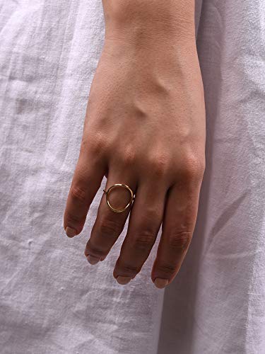 LEMON GRASS Gold Vermeil Open Circle Ring in Sterling Silver Size 5-92