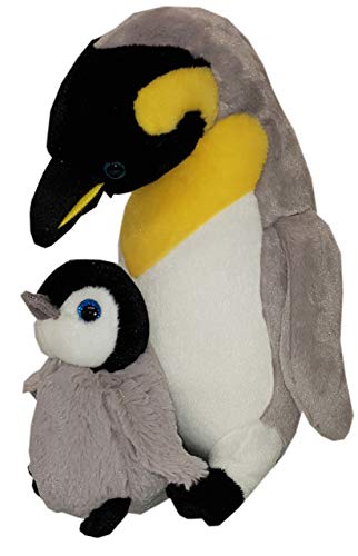 Pingouin avec bébé Heunec peluche symbole de tendresse parentale